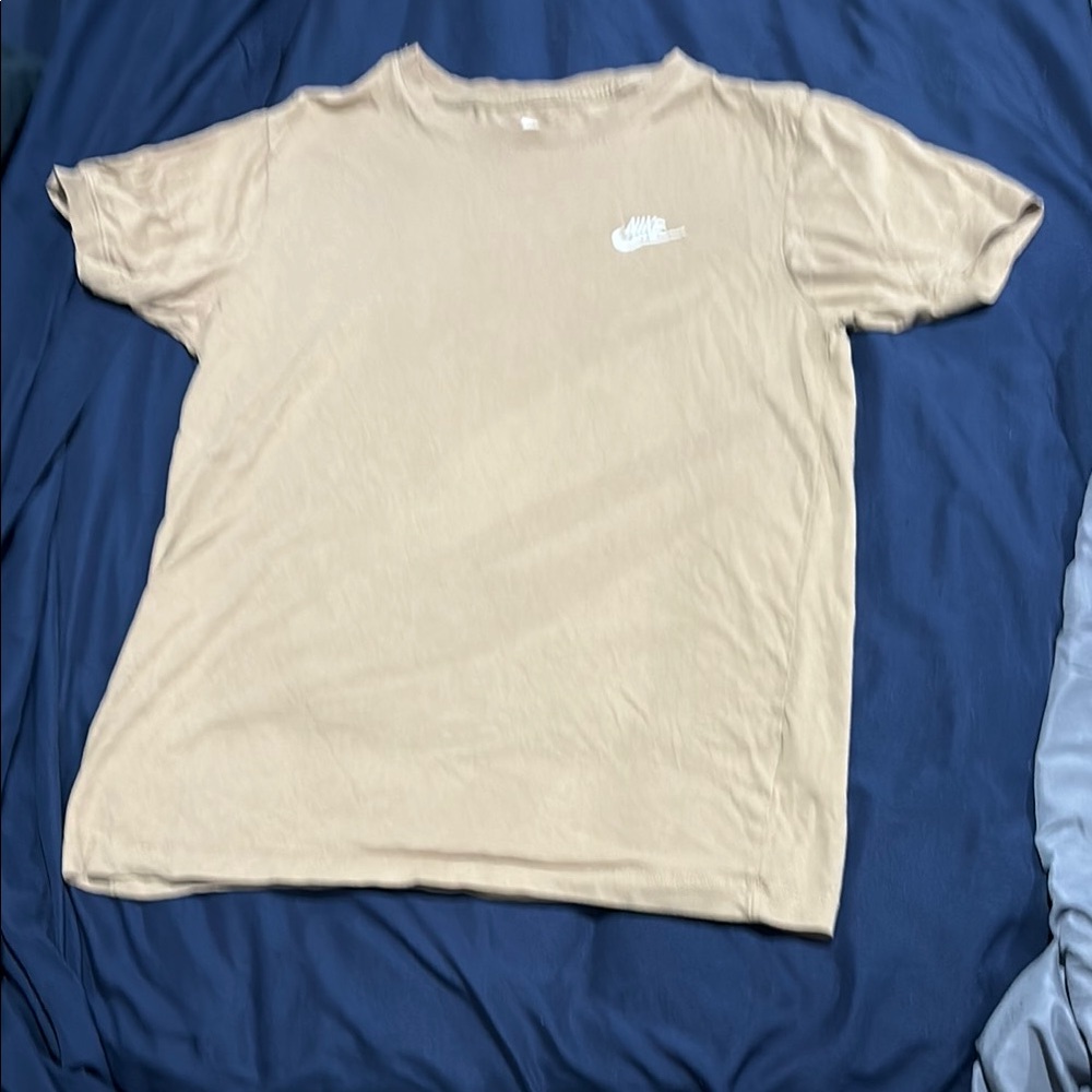 Nike Tan T-Shirt with White Logo